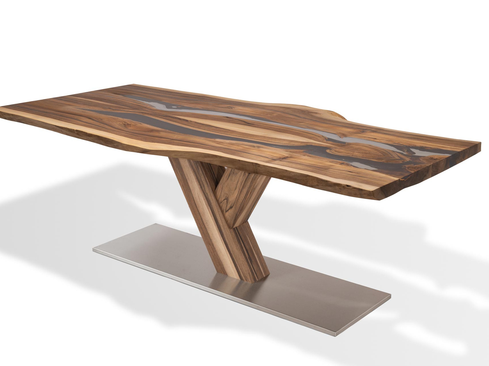 Riedinger Moebel Design Tisch durchsichtig Massivholz
